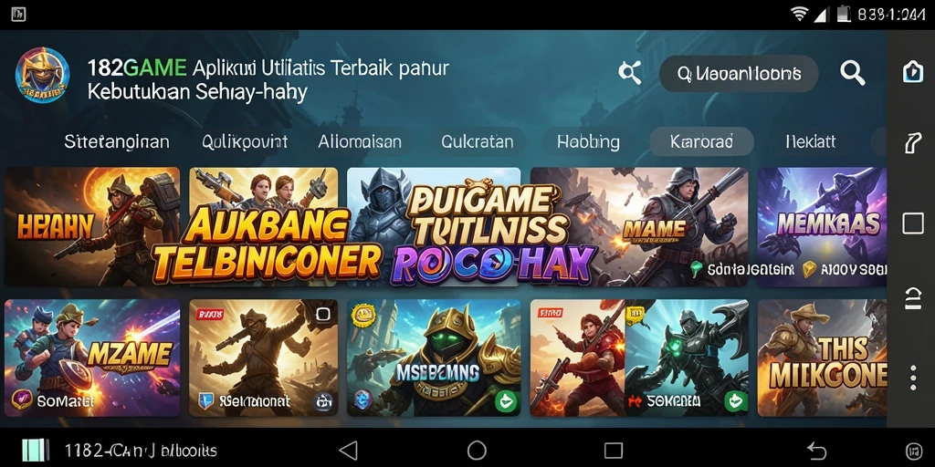 Tampilan antarmuka 182GAME yang sederhana dan menarik.