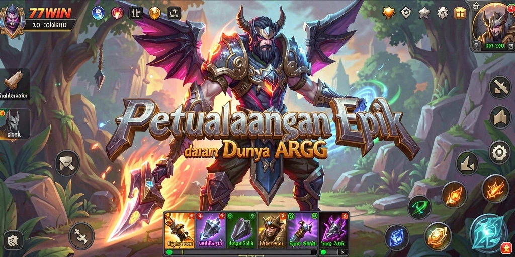 Screenshot gameplay mendebarkan dalam dunia ARPG 77WIN.