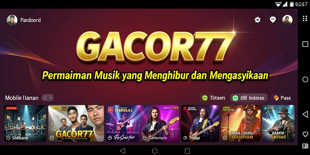 Tampilan GACOR77 menunjukkan gameplay musik yang seru.