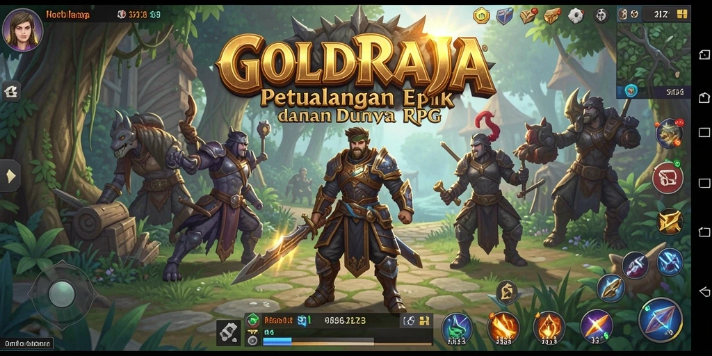 Tampilan gameplay RPG yang mendebarkan di GOLDRAJA.