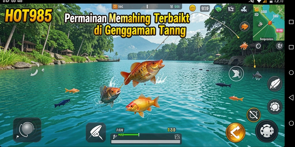 Tampilan gameplay HOT985 yang menarik saat memancing.
