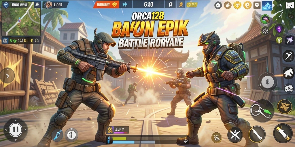 Tampilan gameplay menegangkan dalam pertarungan Battle Royale.