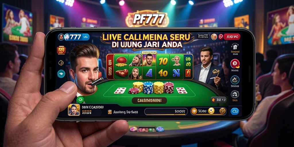 Tampilan menarik dari gameplay Live Casino PF777 dengan dealer dan pemain langsung.