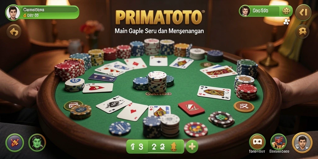 Screenshot gameplay Gaple di PRIMATOTO yang menunjukkan suasana permainan.