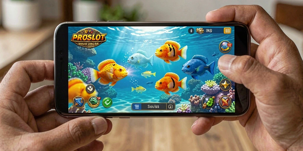 Tampilan seru gameplay Tembak Ikan di PROSLOT.