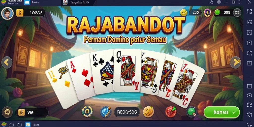 Tampilan gameplay seru dari RAJABANDOT yang menampilkan strategi domino.