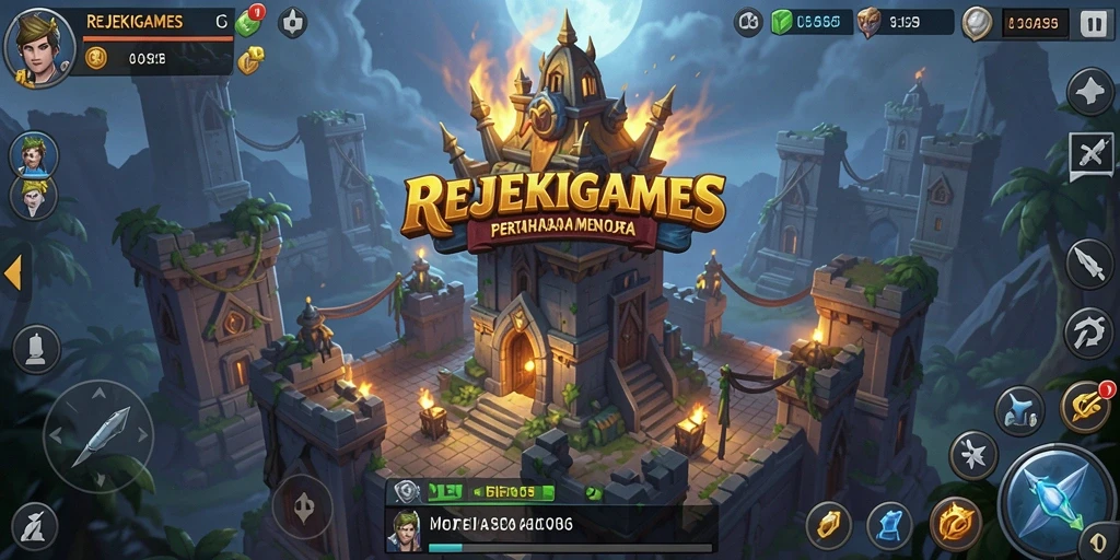 Screenshot gameplay menegangkan di REJEKIGAMES Tower Defense.
