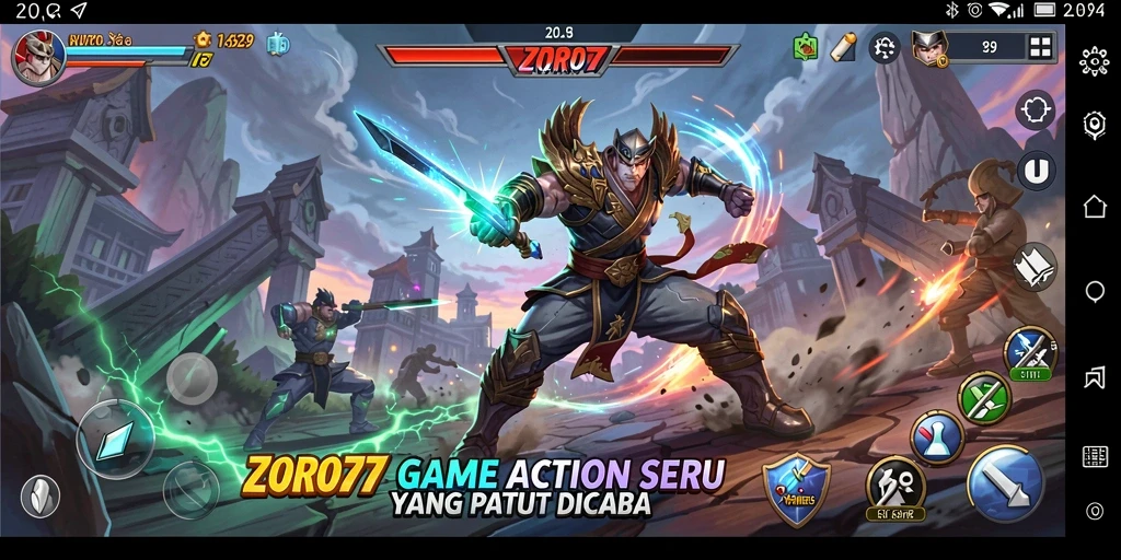 Tampilan gameplay ZORO77 yang penuh aksi dan tantangan.